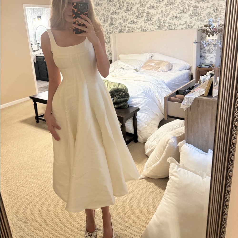 BRAND NEW with tags! Beautiful Satin Dress, White/Eggshell - Picture 6 of 7